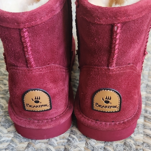 Bear Paw Women's Shorty Water Resistant Winter Boot Burgundy Size 7 - Picture 5 of 7